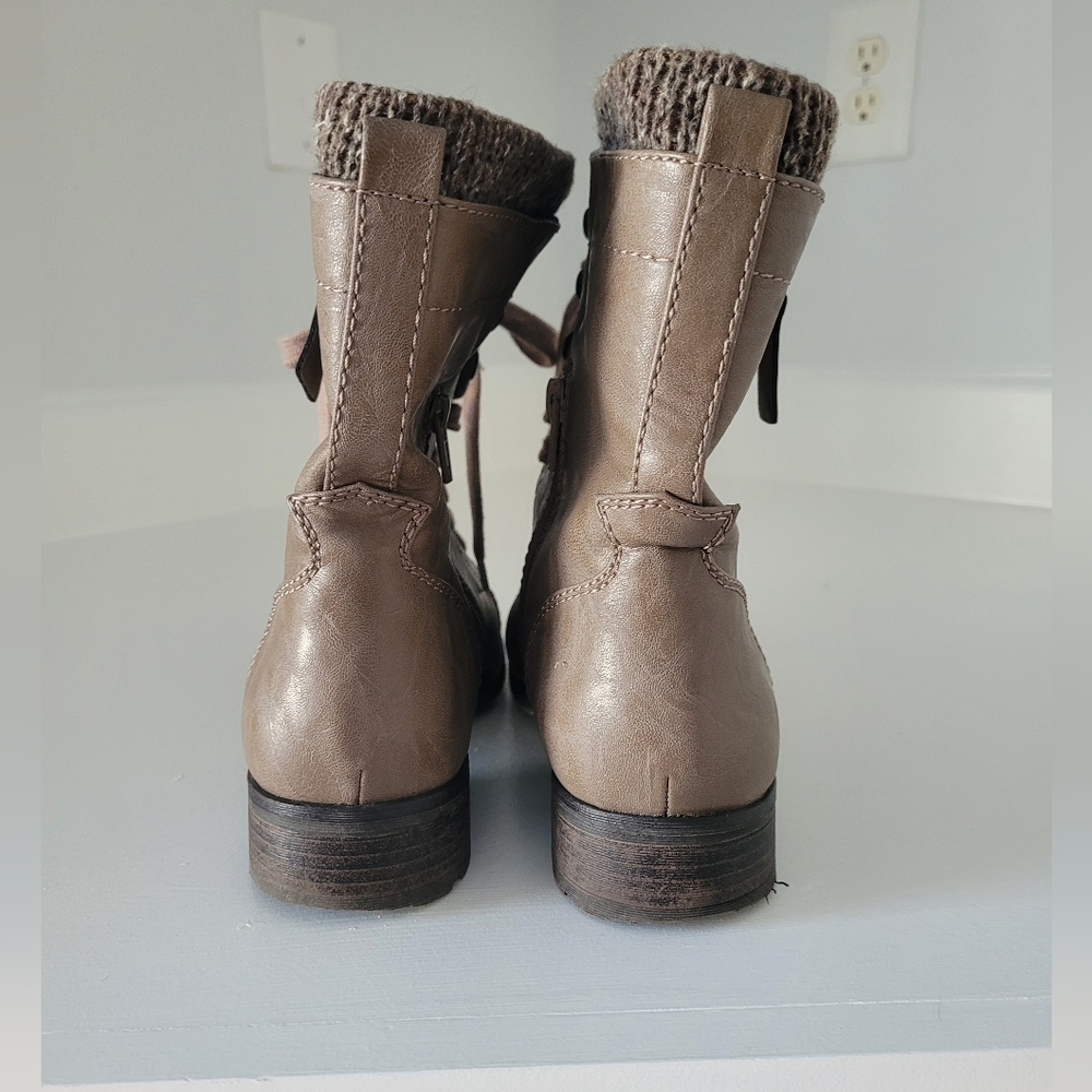 Brown/Gray Boots with Knit Cuff by Limelight Taya - Picture 4 of 7